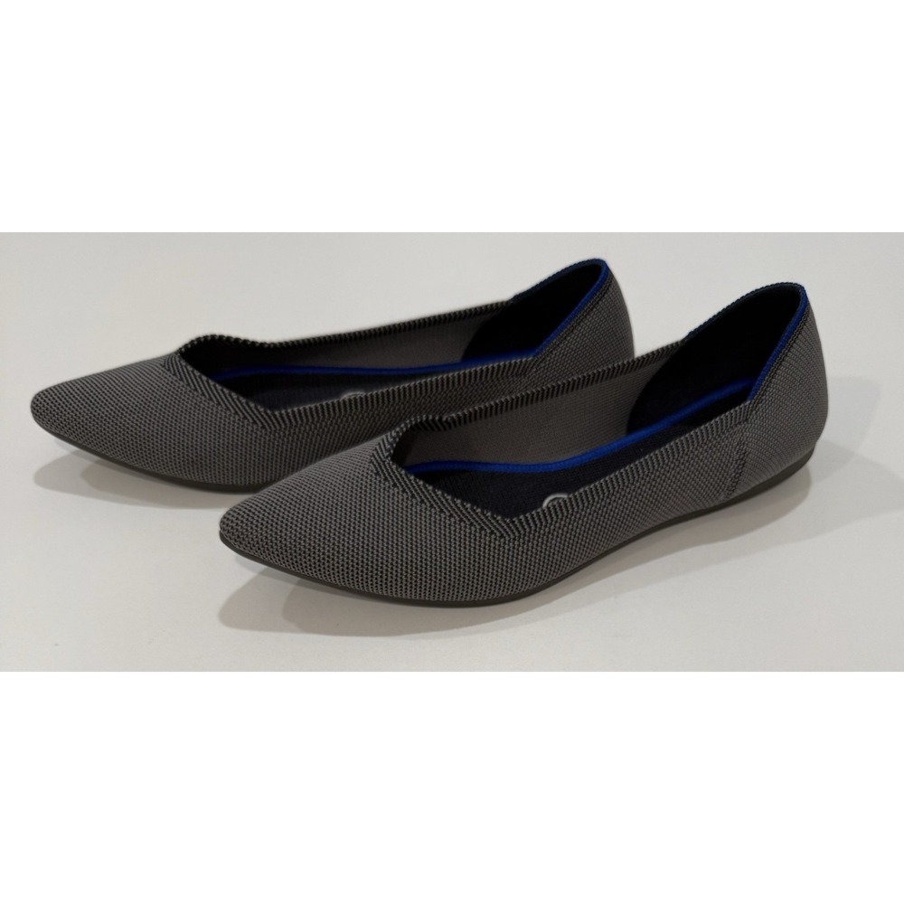 Rothy's The Point Cloud Grey Birdseye Flats 8.5 Fits Small - Picture 1 of 11